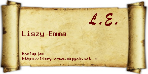 Liszy Emma névjegykártya